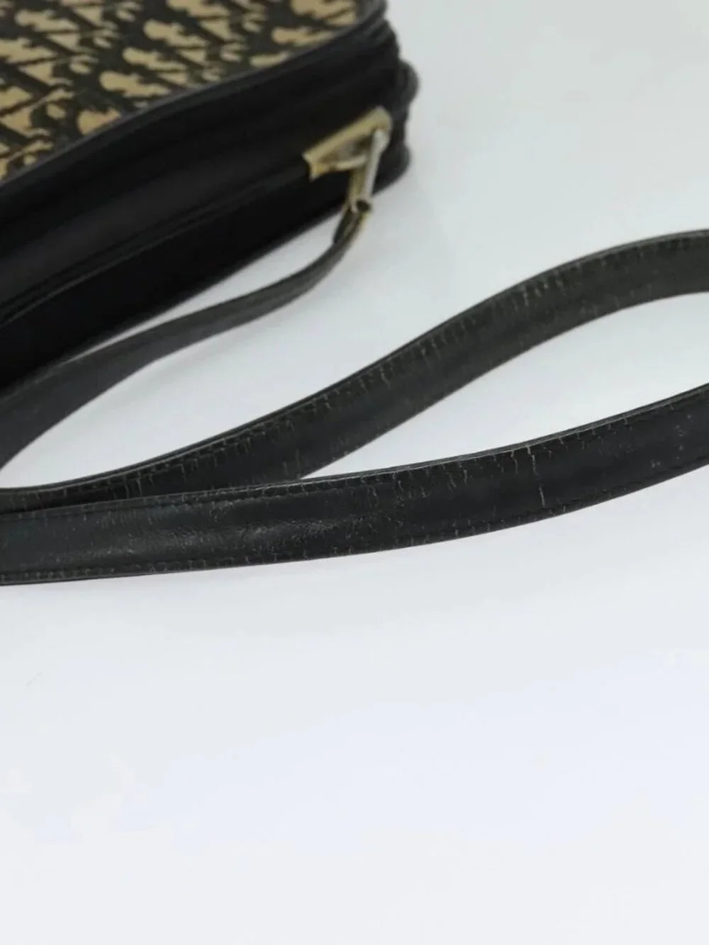 Christian Dior Trotter Canvas Shoulder Bag Navy Gold Auth 122509 - Picture 8 of 16